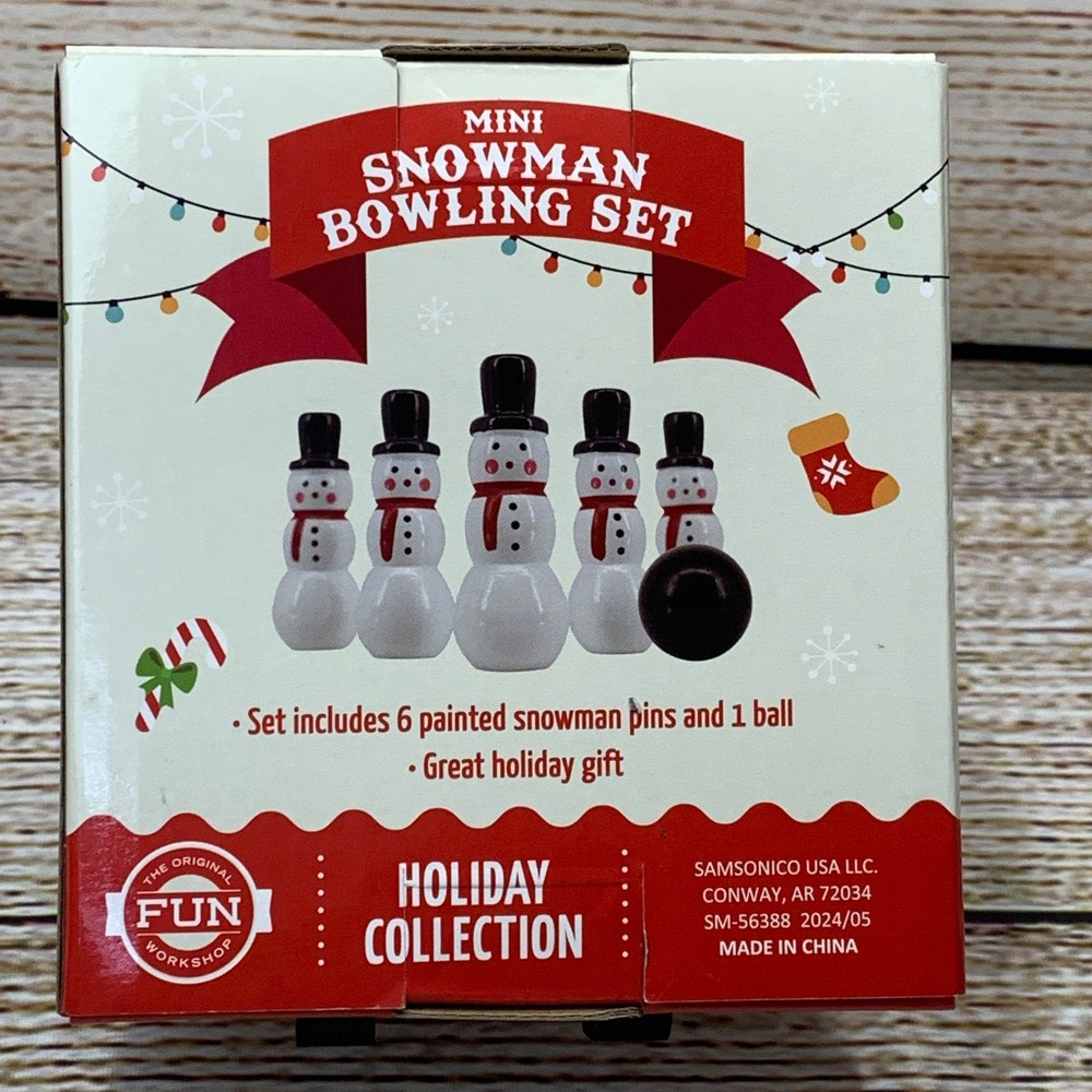 Mini Snowman Bowling Set 🆕 Fun Workshop‎ Holiday Collection NEW - Picture 2 of 4